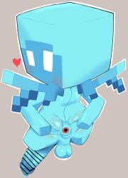 1boy 2024 2d 2d_(artwork) allay_(minecraft) anus ass ass_spread balls blue_skin heart male minecraft minecraft_mob penis rengenosenaka useless_censoring