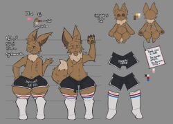 anthro ass clothing_aside front_and_back hand_on_hip lnhalerichard looking_at_viewer male neck_tuft nylon_(lnhalerichard) pull_cord reference_sheet shorts stockings thick_thighs tongue_out voodoo voodoo_doll