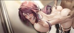 aeons_echo against_wall big big_ass big_breasts dionysus_(aeons_echo) nutaku