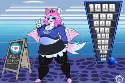 big_breasts blueberry_inflation breasts cleavage emberlynn_pinkle helluva_boss huge_breasts mad_n_evil tagme thick_thighs wide_hips