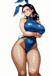 ai_generated alluring big_breasts black_hair blue_eyes blush breasts bunny_ears bunny_girl bunnysuit female female_only fishnets long_hair nico_robin one_piece seducing seduction seductive seductive_body seductive_eyes seductive_gaze seductive_look seductive_mouth seductive_pose shiny_hair shiny_skin skin_tight skintight skintight_clothing skintight_suit sunglasses sunglasses_on_head voluptuous voluptuous_female yashin