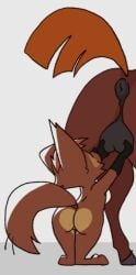 anthro anthro_on_feral anus ass backsack balls biped duo equid equine equine_anus female female_anthro feral genitals hooves horse hybrid male male_feral mammal plantigrade quadruped tama-tama unguligrade zoophilia