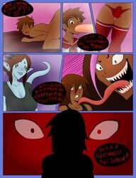 1boy 1girls androgynous big_penis blowjob comic crossdressing dark-skinned_female dark-skinned_femboy dark-skinned_male dark_skin demon demon_girl fellatio femboy gay girly interracial joaquin_(pranky) male mother oral pale-skinned_male pale_skin pranky sex sissy son stepmother thick_penis trap yaoi