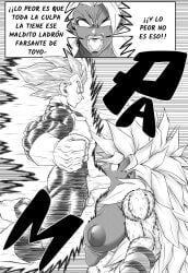 1boy 1girl 1girls black_and_white comic comic_page comic_panel dark-skinned_female deepthroat dragon_ball dragon_ball_af fan_character fanmade_design fur hetero monochrome muscular muscular_female muscular_male parody parody_comic parody_porn rule_63 saiyan saiyan_girl spanish_text spindan spirit_killer ssj5 straight super_saiyan_5 super_saiyan_blue tablas tablos vegeta