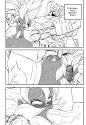 1boy 1girl 1girls anal anal_penetration anal_sex black_and_white blowjob comic comic_page comic_panel dark-skinned_female deepthroat dragon_ball dragon_ball_af fur hetero interracial interspecies master_roshi monochrome muten_roushi no_irises old_man older_male parody parody_comic parody_porn penetrated penetrating penetration rule_63 saiyan saiyan_girl spanish_text spindan spirit_killer ssj5 straight sunglasses super_saiyan_5 tablos tongue_out vaginal vaginal_penetration vaginal_sex white_eyes