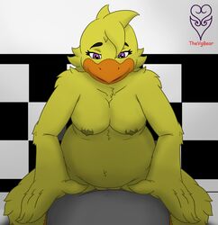 1girls anthro avian beak bird breasts chica_(fnaf) chicken cleavage faceless_male feathers female five_nights_at_freddy's male navel nipples nude nudity penetration purple_eyes pussy sex slightly_chubby smile straight thevgbear vaginal_penetration video_games vulva winged_arms wings yellow_feathers