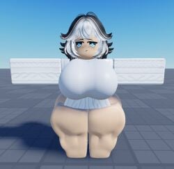 1girls 3d 3d_(artwork) 3d_artwork 3d_render female looking_at_viewer oc original_character roblox roblox_avatar robloxian t_pose thick_butt thick_thighs