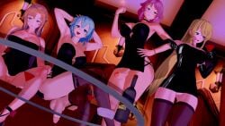 2futas 2girls 3d alcohol alcoholic_drink armpits arms_up asada_shino balls big_breasts big_penis black_dress blonde_hair blue_hair choker cigarette cock_between_legs dickgirl dress drinking elegant_dress flaccid_penis futanari hairpin kirigaya_suguha koikatsu large_breasts large_penis latex latex_dress latex_gloves leafa legwear lingerie lisbeth long_gloves long_hair long_penis lovac22 orange_hair penis_between_legs pink_hair ponytail public pussy self_upload semi-erect shemale shinozaki_rika short_dress short_hair sinon slut slutty_outfit sword_art_online testicles tongue tongue_out under_view underview wine yuuki_asuna