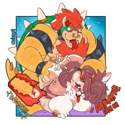 1boy 1girls absurd_res adobe_photoshop_(artwork) anal anal_sex anthro ass blush bodily_fluids bowser breasts cum digital_media_(artwork) dragon duo felid feline female female_penetrated furry furry_only genital_fluids hi_res lion magikarpii male male/female male_penetrating mammal mario_(series) mythological_creature mythological_scalie mythology nintendo nipples nude pantherine penetration scalie sex simple_background tiger vaginal_penetration xray_view