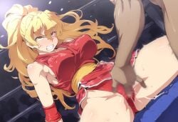 ai_generated artist_request blonde_hair female final_fight maki_genryusai ring tagme wrestling