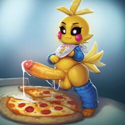 1:1 ai_generated animatronic animatronic_futa anthro anthro_futa anthro_only balls bib big_cock big_penis blue_legwear blue_sweater chibi cock cock_out cum cum_on_food cum_on_pizza cum_on_table five_nights_at_freddy's five_nights_at_freddy's_2 fnaf fnaf_2 furry furry_futa furry_robot futa_focus futa_only futanari futanari_only huge_cock hung_futa krostyx legwear long_penis on_table penis penis_out robot robot_anthro robot_futa simple_background small_but_hung small_futa smaller_futa solo solo_focus solo_futa sweater table toy_chica_(fnaf) yellow_body yellow_skin young younger_futa