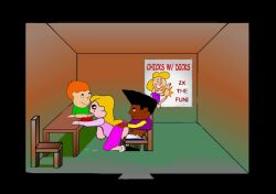 accurate_art_style blonde_hair blowjob bouncing_breasts breasts chicks_w/_dicks_poster_girl darnell_(newgrounds) nipples on_model orange_hair panties_down penis pico's_school pico's_teacher pico_(newgrounds) running_mascara spitroast tagme teacher teacher_and_student theevilfallenone video