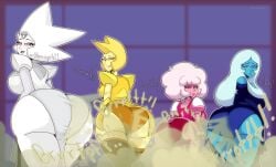 4girls ass blue_body blue_diamond_(steven_universe) blue_hair blue_panties cartoon_network diamond_authority dress dress_lift fart fart_cloud fart_fetish farting farting_at_viewer gem_(species) i_hate_my_life looking_at_viewer panties pink_body pink_diamond_(steven_universe) pink_hair pink_panties relief relieved rodentialc steven_universe stop_drawing_shit_like_this white_body white_diamond_(steven_universe) white_hair yellow_body yellow_diamond_(steven_universe) yellow_hair yellow_panties yuri