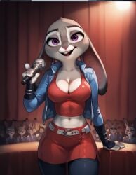 1girls ai_generated bunny bunny_ears bunny_girl dancer judy_hopps singer sultralis sultralis870 zootopia