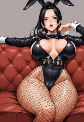 ai_generated alluring big_breasts black_eyes black_hair blush boa_hancock breasts bunny_ears bunny_girl bunnysuit female female_only fishnets one_piece ready_for_sex ready_to_fuck seducing seduction seductive seductive_body seductive_eyes seductive_gaze seductive_look seductive_mouth seductive_pose shiny_hair shiny_skin skin_tight skintight skintight_clothing skintight_suit voluptuous voluptuous_female yashin