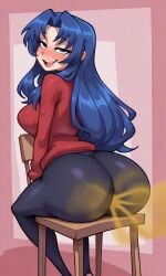 ai_generated ami ami_kawashima ass_focus bending_over big_ass fart fart_cloud fart_everywhere fart_fetish farting farting_in_face female gassy gassy_female in_bed in_bedroom kawashima kawashima_ami sitting_on_chair toradora!