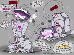 cum cum_on_lower_body deltarune doggy_style domination electronics gay_male male masochism obedience punishment solo_male spamton_g_spamton spread_legs submissive submissive_male tail tenna_(deltarune) tongue_out tv tv_head wax wax_play