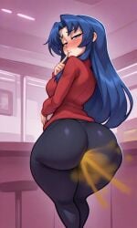 ai_generated ami ami_kawashima ass_focus bending_over big_ass fart fart_cloud fart_everywhere fart_fetish farting farting_in_face female gassy gassy_female in_bed in_bedroom kawashima kawashima_ami toradora!