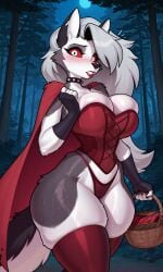 1girls ai_generated alternate_color alternate_version_at_source alternate_version_available anthro ass basket big_ass big_breasts blush breasts canid canid_demon canine cape demon demon_girl ears ecchi female fingerless_gloves forest goth goth_girl grey_body grey_fur grey_hair hellhound helluva_boss lingerie long_hair looking_at_viewer loona_(helluva_boss) moon night night_sky no_bra panties red_lipstick red_sclera roger1011 spiked_collar sweat sweating tagme tail thick_thighs thighhighs thighs thong two_tone_body two_tone_fur two_tone_tail white_body white_eyes white_fur wolf wolf_girl