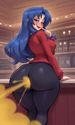 ai_generated ami ami_kawashima ass_focus bending_over big_ass fart fart_cloud fart_everywhere fart_fetish farting farting_in_face female gassy gassy_female in_bed in_bedroom kawashima kawashima_ami toradora!