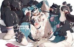 2024 absurd_res anal anal_sex anthro anus barazoku big_penis biped bite_gag blindfold bodily_fluids body_writing bound buttplug buttplug_in_ass buttplug_insertion canid canine canis clothing collar condom condom_balloon condom_wrapper cum cum_everywhere cum_in_ass cum_inside dominant dominant_anthro dominant_male erection footwear furry gay gay_male genital_fluids genitals group hands_tied hi_res humanoid_genitalia humanoid_penis male male/male male_anthro mammal messy muscular muscular_anthro muscular_dom muscular_male muscular_sub nipple_clamp nude_anthro nude_male object_in_ass object_in_urethra penetration penis plug_(sex_toy) plug_insertion raised_leg rubberbark sex_toy sex_toy_in_ass sex_toy_insertion sexual_barrier_device socks sounding_rod submissive submissive_anthro submissive_male trio_focus urethral urethral_penetration wolf yaoi