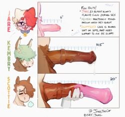 2025 animal_genitalia animal_penis asinus balls bell bell_collar big_penis blush bodily_fluids breath chart collar domestic_cat donkey english_text equid equine equine_genitalia equine_penis eyebrow_piercing eyes_obstructed eyewear facial_piercing felid feline felis genital_fluids genitals glasses group hi_res holding_penis horse huge_cock humanoid_genitalia humanoid_penis icetf jare kembrey_(icetf) leaking_precum male mammal medial_ring penis penis_chart penis_size_comparison piercing precum scottie_(icetf) text tongue tongue_out trio