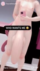 3d adrian_(tightertemp) big_balls big_penis catboy dickpic femboy hanging_penis huge_balls huge_cock hung_bottom hung_femboy hung_trap hyper_penis instagram koikatsu light-skinned_male light_skin mirror mirror_selfie penis penis_out pink_thighhighs skirt skirt_lift solo solo_femboy solo_male sweat sweating taking_picture tightertemp twink uncircumcised