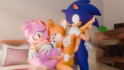 3d_(artwork) absurd_res ahe_gao amy_rose anal anal_sex anthro anus balls bed bisexual bisexual_male bisexual_sandwich bisexual_train blush canid canine chaos_emerald clothing digital_media_(artwork) eulipotyphlan female fox from_behind_position furniture gem genitals gloves group group_sex hand_on_leg handwear hedgehog hi_res holding_leg legs_up looking_back looking_pleasured male male/female male/male mammal orgasm_face penetration penile penile_penetration penis penis_in_ass pillow sandwich_position sega sex smile smirk sonic_the_hedgehog sonic_the_hedgehog_(series) spoon_position tail tails threesome train_position trio twintails3d vulva