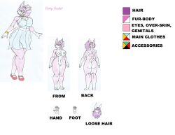 anthro big_ass big_breasts big_hips bracelets breasts candy_crushel_(waifuland) choker dress earrings female furry marlon64 model_sheet naked_female necklace original original_character pink_body pink_eyes pink_fur ponytail purple_hair rabbit_girl reference_sheet solo_female teenage_girl traditional_drawing_(artwork) waifuland white_fur