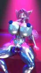 2024 3d_(artwork) anthro anus big_breasts blue_body blue_hair breasts canid canine digital_media_(artwork) female fox gaping gaping_anus gaping_vagina genitals glistening glistening_body hair hi_res huge_breasts krystal_(star_fox) living_sex_doll mammal multicolored_body nintendo nozzle pussy sex_doll_holes solo star_fox tail thick_thighs two_tone_body veryfluffy vulva white_body