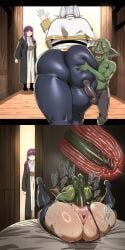 1boy 1boy1girl 2girls 2koma ai_generated anus ass ass_cleavage ass_grab asshole back_view balls bed bedroom before_and_after big_ass big_butt big_cock big_penis bouncing_balls bubble_ass bubble_butt bulge bulge_through_clothing caught_in_the_act clothed clothed_female clothing cock cross_section elf elf_ears elf_female erection_under_clothes fat_ass fat_butt female fern_(sousou_no_frieren) frieren g-string g-string_aside genitals goblin goblin_male goblin_on_elf grabbing grabbing_ass green_body green_skin grey_hair groping groping_ass hard_on hentai4life_ huge_ass huge_butt huge_cock imminent_penetration imminent_sex interspecies large_penis legs_up light-skinned_female light_skin long_penis male mating_press novelai on_bed pale-skinned_female pale_skin penis penis_in_pussy penis_under_clothes plap pounding pussy pussy_juice rough_sex round_ass round_butt sex small_but_hung small_dom_big_sub smaller_male sousou_no_frieren standing sweat sweating testicles thick_ass thick_butt thick_thighs thighs thong thong_aside thrusting ugly_bastard vaginal_juices vaginal_penetration vaginal_sex voyeurism watching watching_sex waving