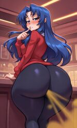 ai_generated ami ami_kawashima ass_focus bending_over big_ass fart fart_cloud fart_everywhere fart_fetish farting farting_in_face female gassy gassy_female in_bed in_bedroom kawashima kawashima_ami toradora!
