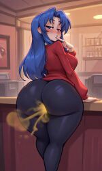 ai_generated ami ami_kawashima ass_focus bending_over big_ass fart fart_cloud fart_everywhere fart_fetish farting farting_in_face female gassy gassy_female in_bed in_bedroom kawashima kawashima_ami toradora!