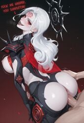 1boy 1girls ai_generated anus arm_up ass ass_grab big_breasts big_thighs black_lipstick bodysuit bouncing_breasts breasts breasts_out bust busty cape chest colored_skin curvy curvy_figure cutout doggy_style english_text exposed_nipples female fucked_from_behind goddess grabbing_ass hela hela_(marvel_rivals) hela_(queen_in_black) highres hips hourglass_figure huge_ass huge_breasts huge_thighs large_breasts large_thighs legs male male/female marvel marvel_comics marvel_rivals mature mature_female narrow_waist nipple_slip nipples open_mouth pale_skin patreon_username penetration penguih penis pubic_hair pussy pussy_juice pussy_juice_drip red_eyes sex slim_waist smirk straight symbiote text thick thick_hips thick_legs thick_thighs thigh_grab vagina vaginal_penetration vaginal_sex voluptuous waist white_hair white_skin wide_hips wide_thighs