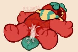 bodily_fluids cum dandy's_world food fruit genital_fluids low_res male plant plushie plushophilia pmpwbrrs solo sprout_(dandy's_world) stitch_(sewing) strawberry toons_(dandys_world)