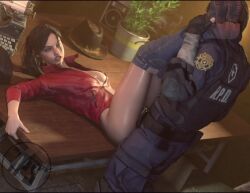 1boy 1girls 2025 3d animated areolae ass biohazard blender_(software) blue_eyes breasts brown_hair claire_redfield claire_redfield_(jordan_mcewen) clitoral_hood clitoris clothed clothed_male detailed_background duo female female_moaning female_penetrated full_body functionally_nude highly_detailed indoors jacket jacket_only jacket_open labia labia_majora labia_minora laying_down laying_on_back laying_on_table leather_jacket legs_together legs_up leon_scott_kennedy leon_scott_kennedy_(eduard_badaluta) long_hair longer_than_10_seconds looking_at_partner male medium_ass medium_breasts moaning moaning_in_pleasure mp4 nipples nude nude_female penis penis_out pussy resident_evil resident_evil_2 resident_evil_2_remake shorter_than_20_seconds sound straight straight_sex tagme timpossible uncompressed_file vaginal vaginal_penetration vaginal_sex video vulva