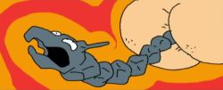 anus ass coming_out crazy_eyes drunk onix pokemon pokemon_(species) squeeze what_the_fuck wtf