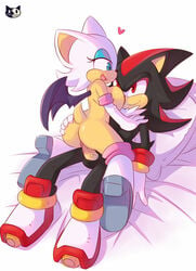 ass ayb aybr bat bed breasts chest_tuft clothing duo female furry heart hedgehog interspecies male mammal nipples open_mouth penetration penis pussy rouge_the_bat sex shadow_the_hedgehog sonic_(series) straight text tuft vaginal_penetration