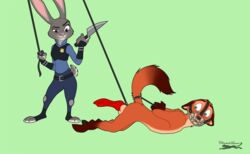 balls bondage bound cheetahlover clothing disney female judy_hopps knot male malesub muzzle_(disambiguation) nick_wilde penis straight tagme zootopia