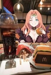 ai_generated cornelia_arnim dinner dinner_date eating eating_out female fire_emblem fire_emblem:_three_houses mcdonald's