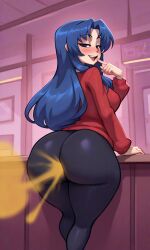 ai_generated ami ami_kawashima ass_focus bending_over big_ass fart fart_cloud fart_everywhere fart_fetish farting farting_in_face female gassy gassy_female in_bed in_bedroom kawashima kawashima_ami toradora!