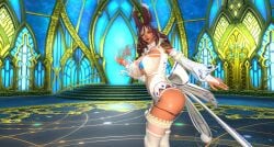 big_ass big_breasts breasts bunny_ears bunny_girl female final_fantasy_xiv gpose(ffxiv) magic revealing_clothes viera warrior_of_light_(ff14) whore_of_light witch