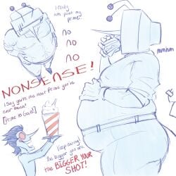 antennae belt burger clothing crt dead_dove deltarune deltarune_chapter_2 deltarune_chapter_3 eating_burger eating_food encouragement encouraging english english_text fat fat_fetish fat_male feedee feeder feederism feeding feedism gay male obese obese_male obesity plug_tail shaggy_hair shake small_dom_big_sub spamton_g._spamton spamton_g_spamton tenna_(deltarune) tight_clothes tight_clothing tight_pants tight_shirt tv tv_head yaoi