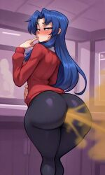 ai_generated ami ami_kawashima ass_focus bending_over big_ass fart fart_cloud fart_everywhere fart_fetish farting farting_in_face female gassy gassy_female in_bed in_bedroom kawashima kawashima_ami toradora!
