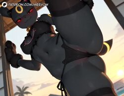 (creature) 1girls ai_generated animal_ears animal_hands ass ass_bigger_than_head ass_focus ass_up bell black_bra black_fur black_panties black_sclera black_thighhighs blush bra breasts butt_crack butt_focus butt_jiggle cat_cutout cat_ear_panties cat_lingerie cleavage_cutout clothing_cutout colored_sclera facial_mark female forehead_mark furry furry_female gloves jingle_bell legs looking_at_viewer meevow meme_attire navel neck_bell panties patreon_logo patreon_username paw_gloves personification pokémon_(species) pokemon pokemon_(species) pokephilia pussy red_eyes red_sclera side-tie_panties smile solo split standing standing_split sun sunset tail thick thick_ass thick_legs thick_thighs thighhighs thighs umbreon underwear vagina vulva