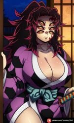 1girls ai_generated big_breasts breasts demon demon_girl demon_slayer female girl kimetsu_no_yaiba kokushibo long_hair night patreon patreon_artist patreon_link patreon_username rule_63 sexy sexy_body sexy_female sexy_pose