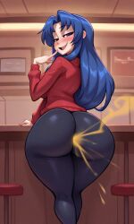 ai_generated ami ami_kawashima ass_focus bending_over big_ass fart fart_cloud fart_everywhere fart_fetish farting farting_in_face female gassy gassy_female in_bed in_bedroom kawashima kawashima_ami toradora!
