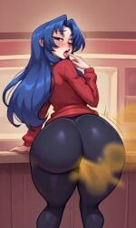 ai_generated ami ami_kawashima ass_focus bending_over big_ass fart fart_cloud fart_everywhere fart_fetish farting farting_in_face female gassy gassy_female in_bed in_bedroom kawashima kawashima_ami toradora!