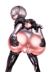 anus ass big_ass dat_ass female female_only nier nier:_automata panties pussy shungikuten solo spread_ass thighhighs yorha_2b