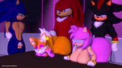2boys 2girls 3d amy_rose big_ass big_breasts big_lips cuckold femboy knuckles_the_echidna leviantan581re shadow_the_hedgehog small_penis_humiliation sonic_the_hedgehog sound tagme tails_the_fox tied_up video